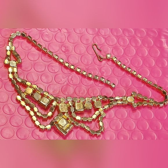 Vintage green rhinestone choker - Picture 7 of 8